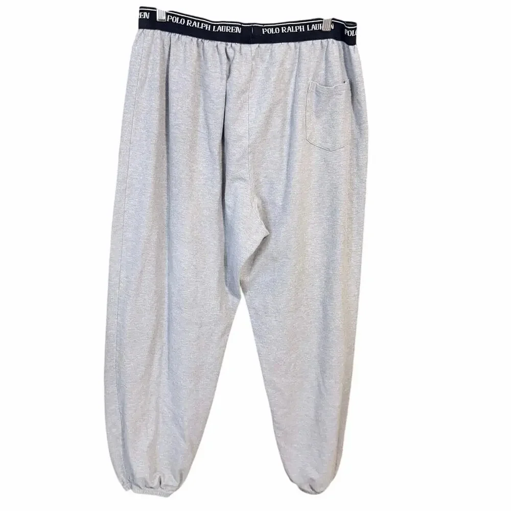 Vintage mens polo Ralph Lauren 100% cotton gray lounge sweatpants XL Israel made